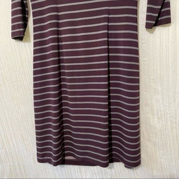 Loft Sheath Dress Purple and Gray Stripes Cowl Neck Medium - Picture 10 of 11